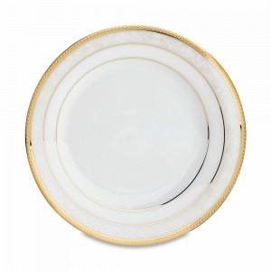 Тарелка закусочная, 21 см, костяной фарфор, белый, серия Хэмпшир, золотой кант, NORITAKE, Япония, NORITAKE (Япония)