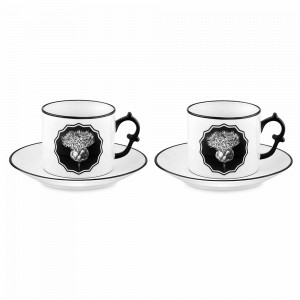 Набор из 2-х чайных пар, 220 мл, фарфор, черный, серия Herbariae, VISTA ALEGRE, Португалия, VISTA ALEGRE (Португалия)