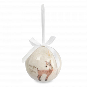 Украшение новогоднее - шар Новогодний конь, 8 см, пенопласт, белый, декор, серия Horse, ANNA LAFARG, Китай, Horse ANNA LAFARG