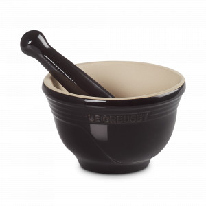 Ступка с пестиком, 300 мл, 11,5 см, керамика, черный, серия Black Onyx, LE CREUSET, Франция, Керамическая посуда Le Creuset 