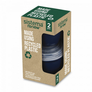 Набор из 2-х контейнеров для йогурта, 150 мл, пластик, серия Renew, SISTEMA, Новая Зеландия, SISTEMA (Новая Зеландия)