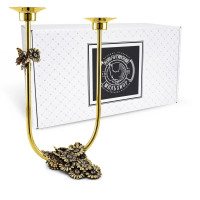 Подсвечник  на 2 свечи «Ромашки», латунь, золотистый, серия Летний сад, Кольчугинский Мельхиор, Россия_00809600051808641936.jpg