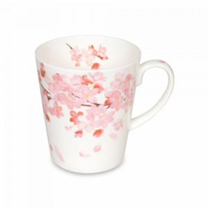 Кружка «Цветение вишни», 600 мл, костяной фарфор, белый, декор, KOENITZ, Германия, Большие кружки