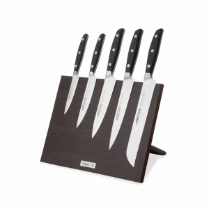 Набор кухонных ножей, 5 штук, на магнитной подставке ComposeEat (венге), серия Manhattan, ARCOS, Испания, Наборы ножей с подставкой
