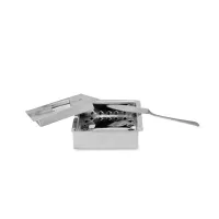 Маслёнка с ножом для масла Silver, 9 х 9 см, никель, посеребрение, ROOMERS TABLEWARE, Нидерланды, 