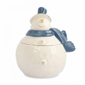 Емкость для хранения Снеговик, 19 см, фарфор, белый, декор, серия New Year, ANNA LAFARG, Китай, Банки для продуктов
