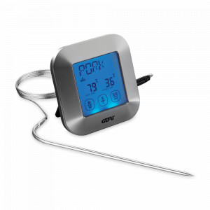 Термометр цифровой с таймером Punto, 8,5 х 8,5 см, нержавеющая сталь, пластик, стальной, GEFU, Германия, Кухонные таймеры и термометры GEFU