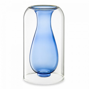 Ваза для цветов, 22 см, стекло, синий, серия Muse, BERGENSON BJORN, Великобритания, BERGENSON BJORN (Великобритания)