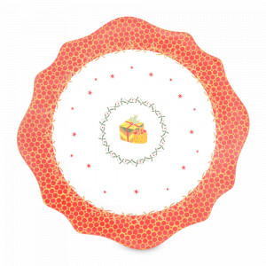 Блюдо круглое Magic time, 30 см, фарфор, белый, декор, серия New Year, REPAST, Чехия, Блюда сервировочные REPAST