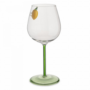 Бокал для белого вина Лимон, 550 мл, стекло, зеленая ножка, серия Lemon, ANNA LAFARG, Китай, 