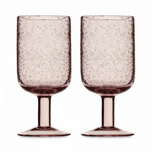 Набор из 2-х бокалов для вина, 410 мл, 17 см, стекло, розовый, серия Flowi, LIBERTY JONES, Россия, Наборы бокалов для красного вина