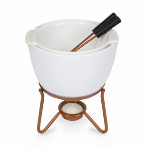 Набор для шоколадного фондю, 3 предмета, 400 мл, керамика, нержавеющая сталь, белый, серия Marie, BOSKA, Нидерланды, Фондю