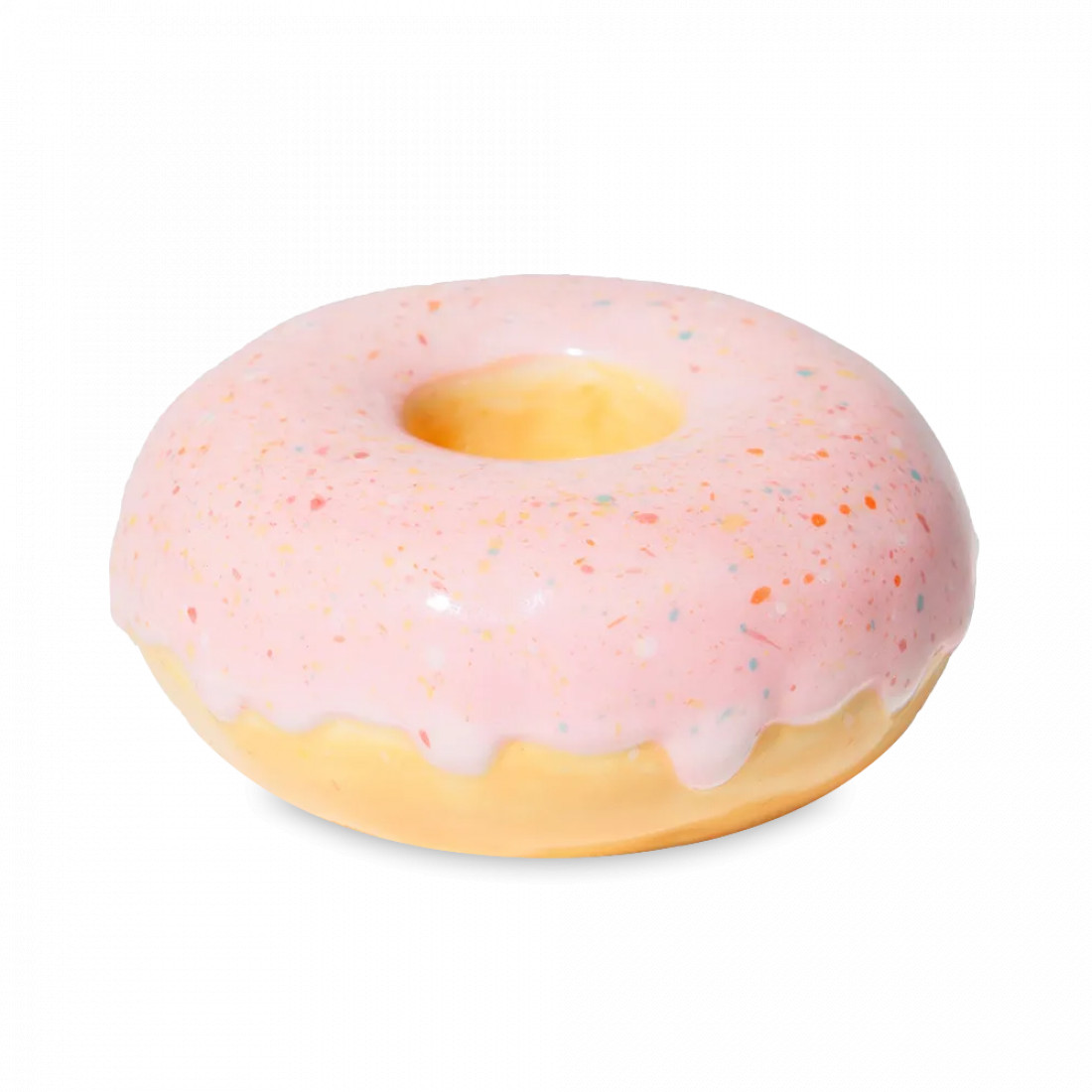 Подсвечник на одну свечу Donut, 7 см, керамика, розовый, серия Fast Food, DOIY, Испания