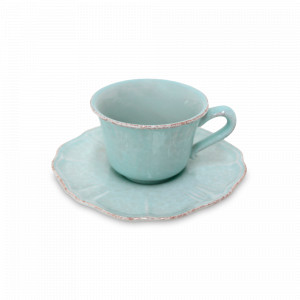 Пара чайная Turquoise, 220 мл, керамика, голубой, серия Impressions, COSTA NOVA, Португалия, Чайные пары