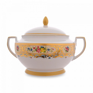 Супница Creme Gold, 3 л, фарфор, бежевый, декор, серия Constanza Vienna, FALKENPORZELLAN, Германия, Супницы