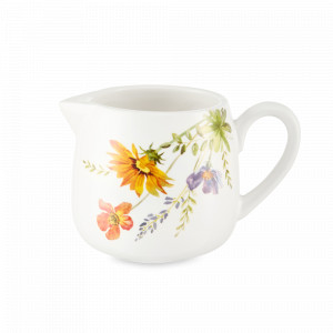 Молочник , 330 мл, керамика, белый, декор, серия Полевые цветы, DECOR DE TABLE, Россия, Сливочники