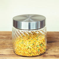 Банка для хранения, 0.8 л, стекло, нержавеющая сталь, HOMEFEEL, Россия_00820010062282526532.jpg
