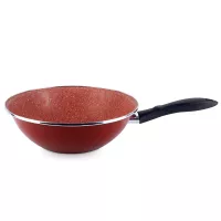 Сковорода - Вок, 34 см, сталь, стеклоэмаль, оранжевый, серия Toscana, VITRINOR, Испания, 