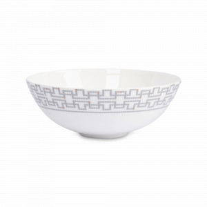 Салатник порционный Орнамент, 900 мл, фарфор, белый, декор, серия Greco, ANNA LAFARG, Китай, Greco ANNA LAFARG