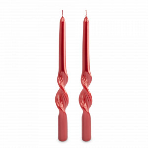 Свеча тонкая «Витая», 2 предмета, 25 см, парафин, блестки, красный, серия New Year, ANNA LAFARG, Китай, Свечи
