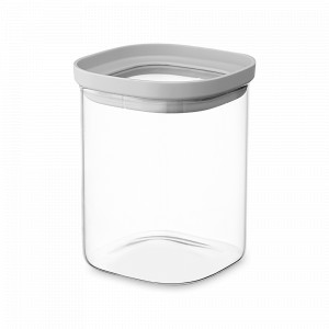 Банка для хранения, 1 л, боросиликатное стекло, силикон, светло-серый, SMART SOLUTIONS, Россия, Банки для хранения чая