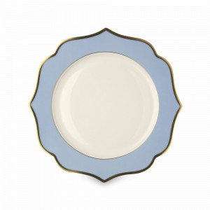 Тарелка десертная Celeste, 20 см, костяной фарфор, позолота, голубой, серия Ionica, LE COQ, Италия, Итальянский фарфор