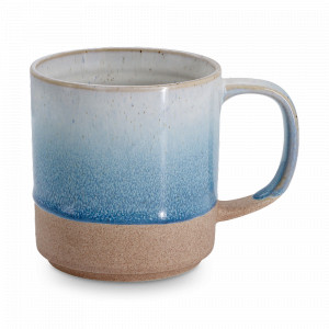 Кружка , 370 мл, керамика, бежево - голубой, в крапинку, серия Azurro, HOME &amp; STYLE, Китай, HOME & STYLE (Италия)