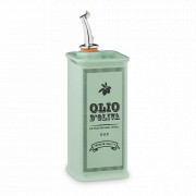 Бутылка для масла, 500 мл, керамика, зеленый, декор, серия Oliere Vintage, NUOVA CER, Италия, Бутылки для масла и уксуса Nuova Cer