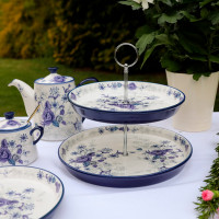 Этажерка двухъярусная, 22 и 26 см, фарфор, белый, синий, серия London Pottery, KITCHEN CRAFT, Великобритания_00813080050295779960.jpg