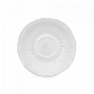 Блюдце для чайной чашки, 15 см, фарфор, белый, рельеф, серия Недекорированный, BERNADOTTE, Чехия, Скидка до -30% на фарфор BERNADOTTE