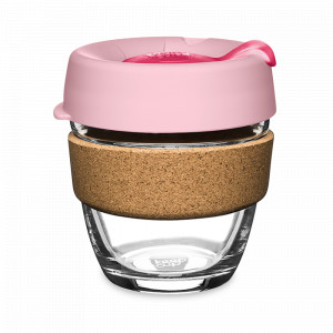 Кружка дорожная KeepCup S, 227 мл, закаленное стекло, полипропилен, пробка, розовый, серия Brew Cork, KEEPCUP, Австралия, Термокружки