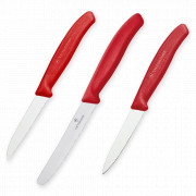 Набор из 3 кухонных ножей для овощей Swiss Classic, рукоять красная, VICTORINOX, Швейцария, Ножи для салями, томатов