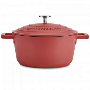 Кастрюля с крышкой , 4 л, 24 см, литой алюминий, красный, серия MasterClass, KITCHEN CRAFT, Великобритания, Посуда алюминиевая