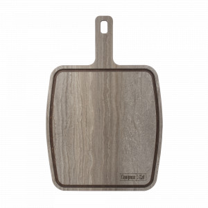 Доска сервировочная с ручкой, с желобом, 36х25 см, травертин капучино, серия Fashion, ComposeEat, Россия, Сервировочные доски