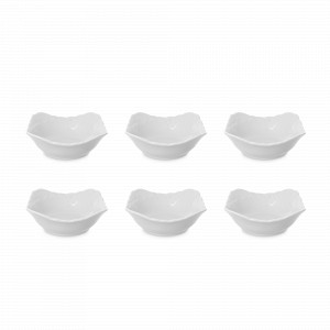 Набор из 6-ти порционных салатников, 14 см, фарфор, белый, серия Rococo, REPAST, Чехия, Салатники REPAST