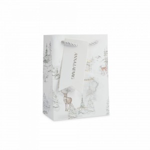 Пакет подарочный «Лес в снегу», 12 х 16 см, бумага, белый, серия Maral, ANNA LAFARG, Китай, Подарочные пакеты ANNA LAFARG