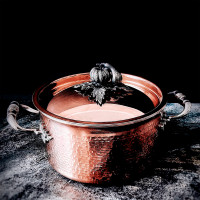 Медная кастрюля, диаметр: 20 см, объем: 3,5 л, крышка с посеребренной декорированной ручкой, серия Opus Cupra, RUFFONI, Италия_00803480057066302010.jpg