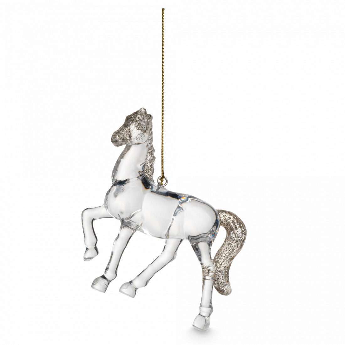 Украшение елочное - подвес Лошадь, 9 см, акрил, шампань, серия Horse, ANNA LAFARG, Китай
