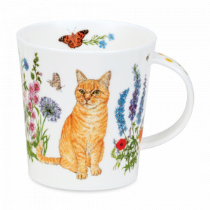 Кружка «Рыжий кот и цветы Ломонд», 320 мл, костяной фарфор, декор, серия Lomond, DUNOON, Великобритания, DUNOON (Великобритания)