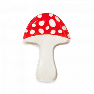 Подставка для ложки, 27.5 см, керамика, красный, белый, серия Amanita, DOIY, Испания, Подставки под ложку