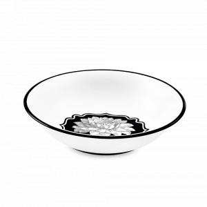 Салатник, 252 мл, 13,6 см, фарфор, белый, черный, серия Herbariae, VISTA ALEGRE, Португалия, Салатники фарфоровые белые