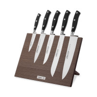 Набор кухонных ножей, 5 штук, на магнитной композитной подставке ComposeEat (темное дерево),серия Riviera, ARCOS, Испания