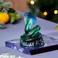 Статуэтка декоративная Змея , 12 см, хрусталь, сине-зеленый, DECOR DE TABLE, Россия_00817590060345767311.jpg