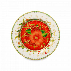 Тарелка десертная «Palais Royal Рождественская звезда», 19 см, фарфор, декор, LAMART, Италия, LAMART (Италия)