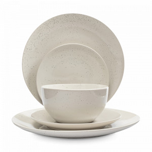 Сервиз обеденный на 6 персон, 18 предметов, керамика, белый в крапинку, серия Viveiro, ANNA LAFARG, Китай, ANNA LAFARG (Китай)