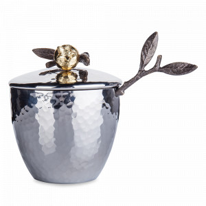 Сахарница с ложкой «Гранат», 11 х 8,3 х 11 см, нержавеющая сталь, латунь, стальной, серия Pomegranate, MICHAEL ARAM, США, MICHAEL ARAM (США)