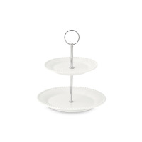 Этажерка двухъярусная, 16, 21 см, фарфор, белый, серия Tiffany, EASY LIFE (R2S), Италия