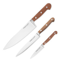 Набор кухонных ножей поварская тройка, серия Classic Walnut, BERGER CUTLERY, Германия