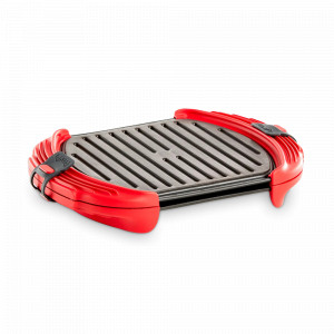 Форма - гриль для приготовления в СВЧ, 27 х 20 см, силикон, черный, красный, LEKUE, Испания, Посуда для приготовления в СВЧ