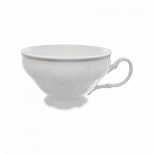 Чашка чайная, 220 мл, фарфор, белый, декор, серия Платиновый узор, BERNADOTTE, Чехия, Чайные пары